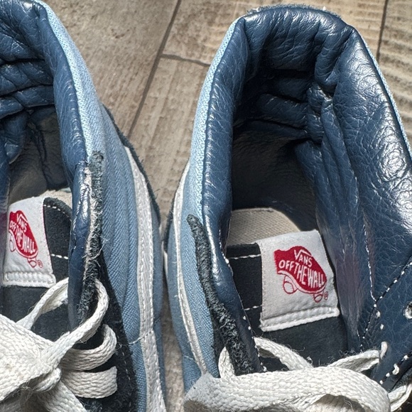 Vans Blue and White High-Top Sneakers - Picture 2 of 5